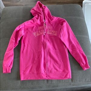 Pink Puerto Vallarta zip-up hoodie